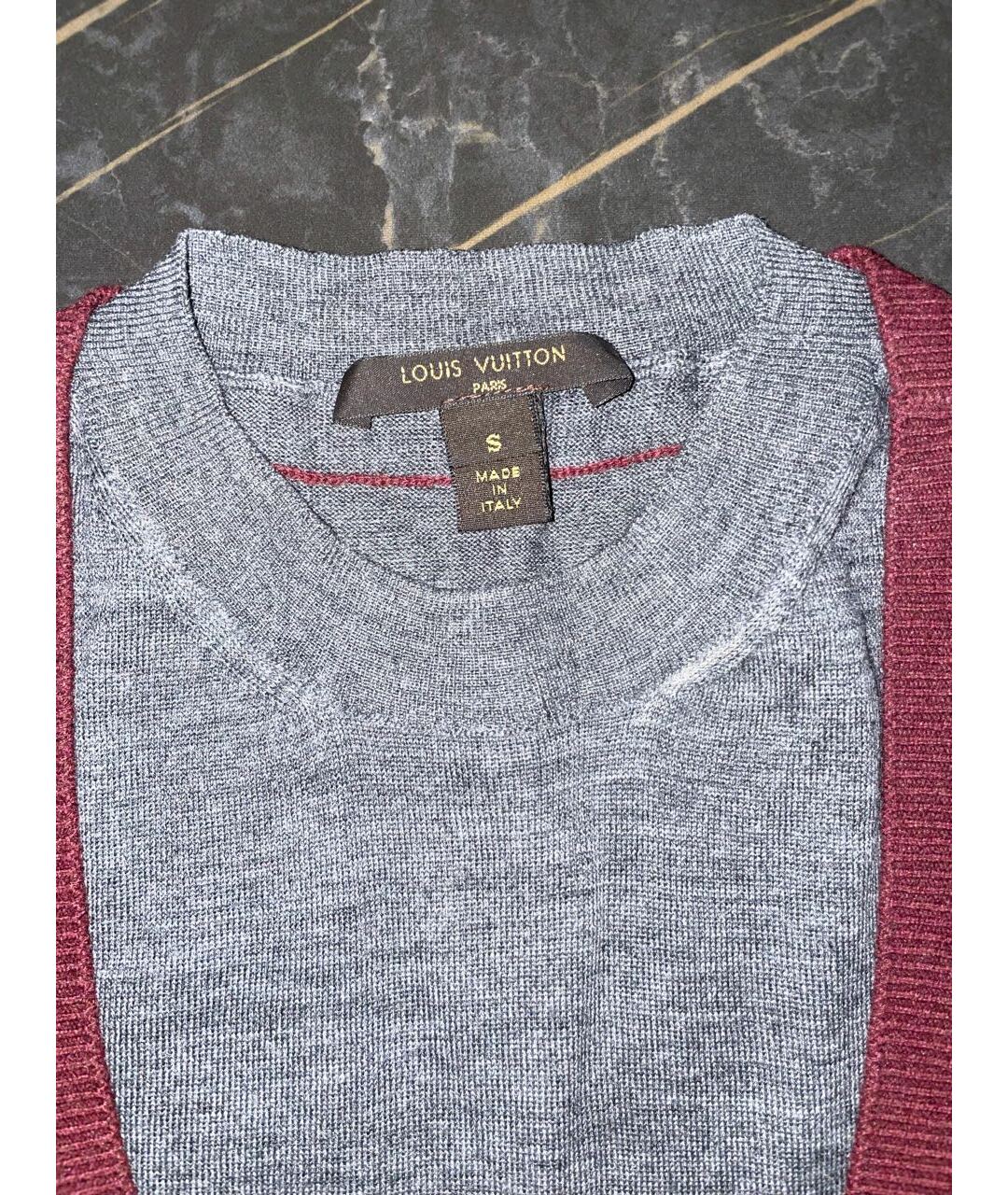 LOUIS VUITTON PRE-OWNED Бордовый шерстяной джемпер / свитер, фото 2
