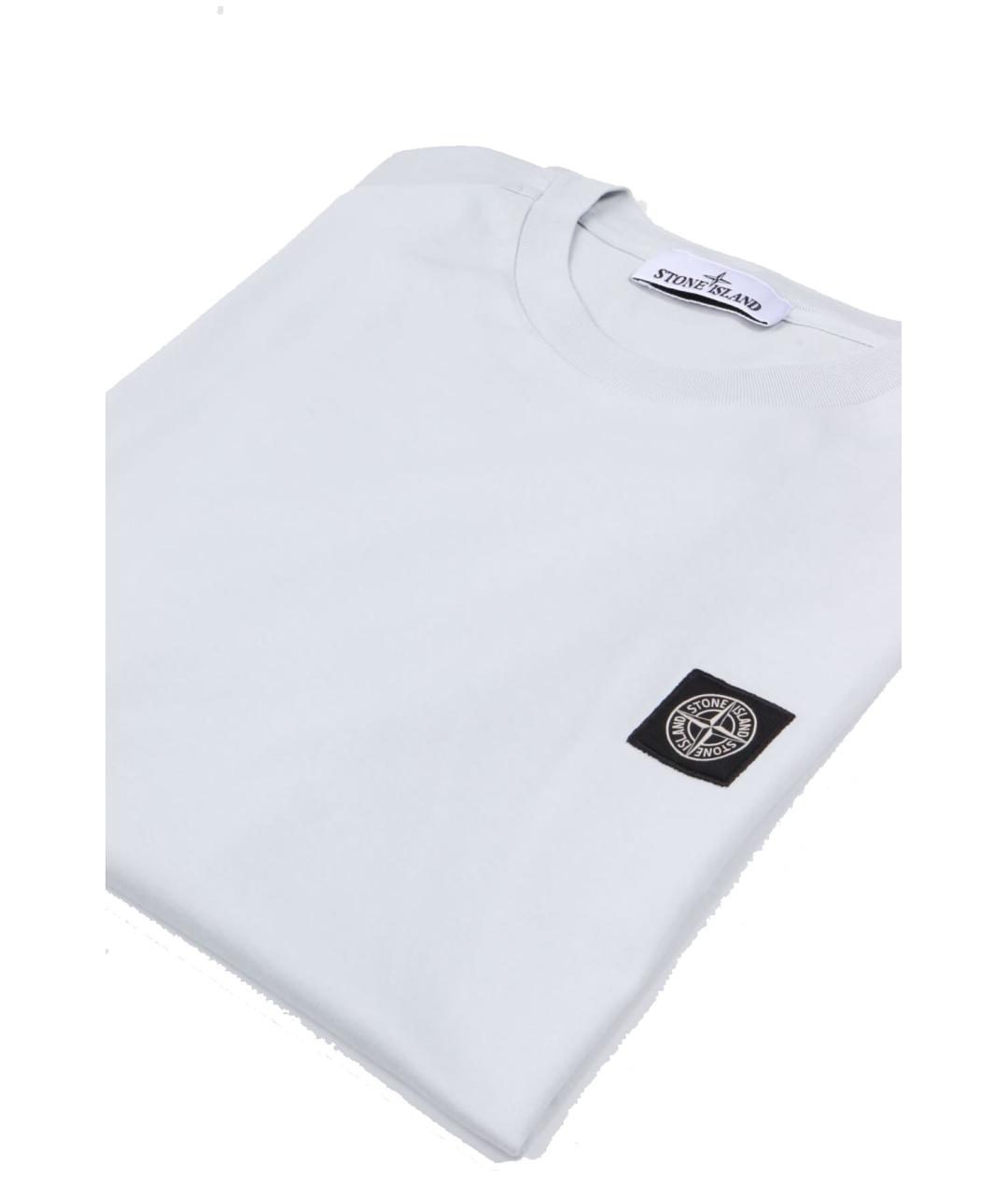 STONE ISLAND Голубая хлопковая футболка, фото 2