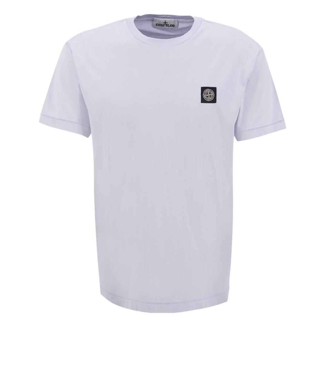 STONE ISLAND Фиолетовая хлопковая футболка, фото 1