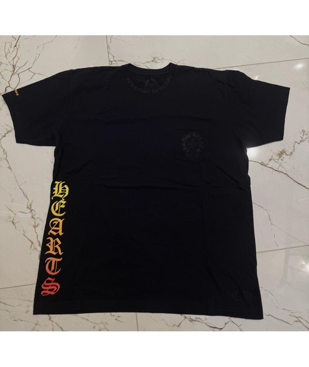 CHROME HEARTS Черная хлопковая футболка, фото 3