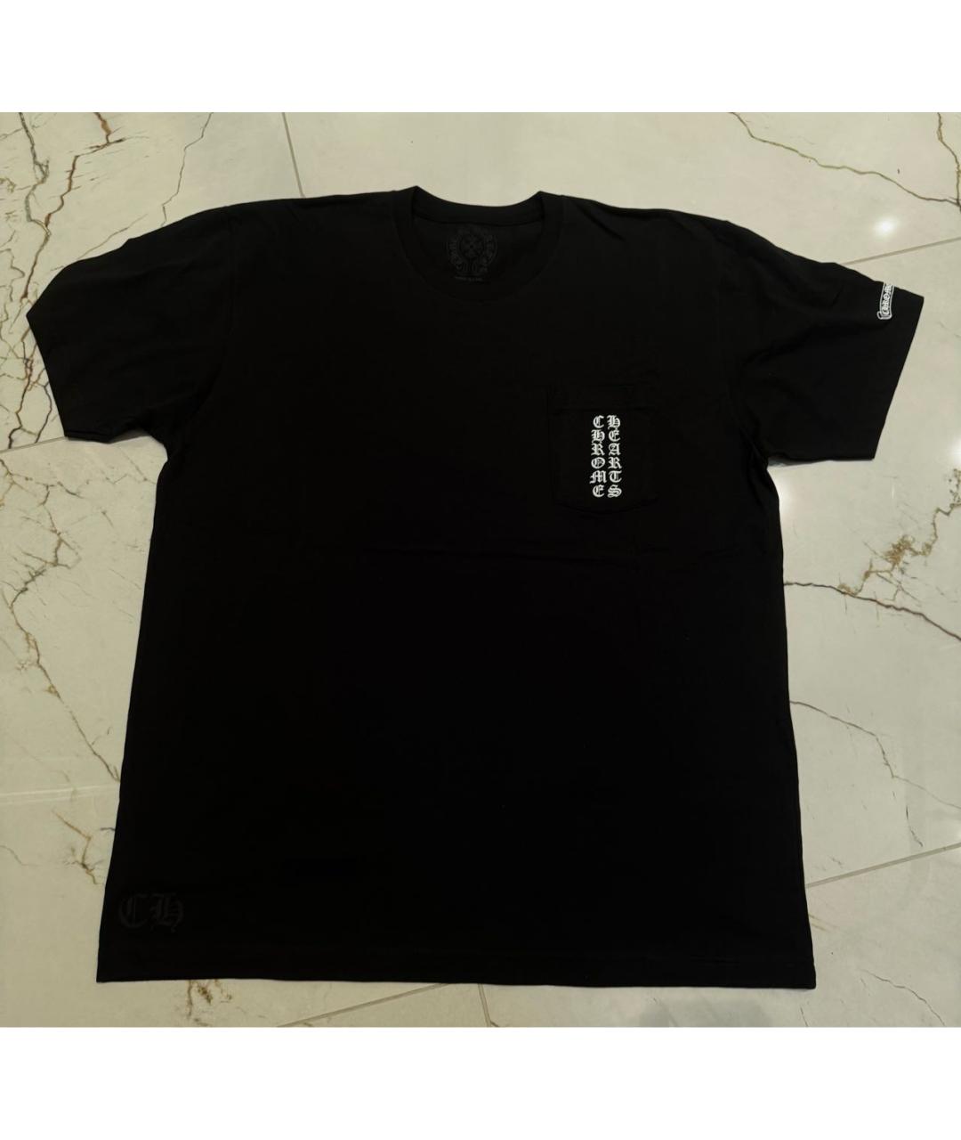 CHROME HEARTS Черная хлопковая футболка, фото 3