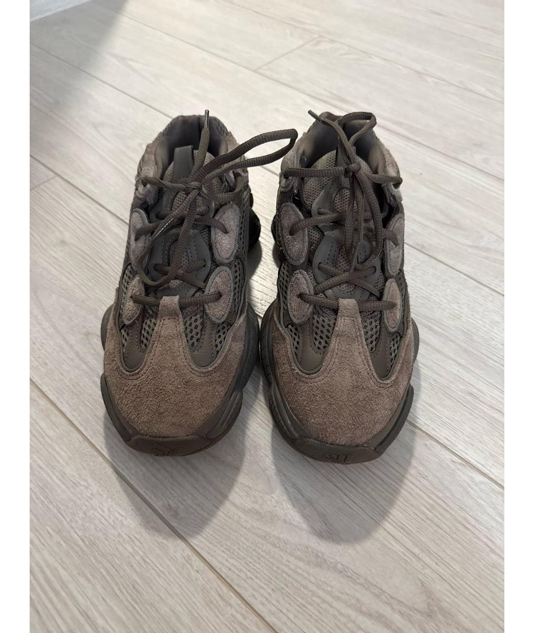 ADIDAS YEEZY Коричневые замшевые кроссовки, фото 2