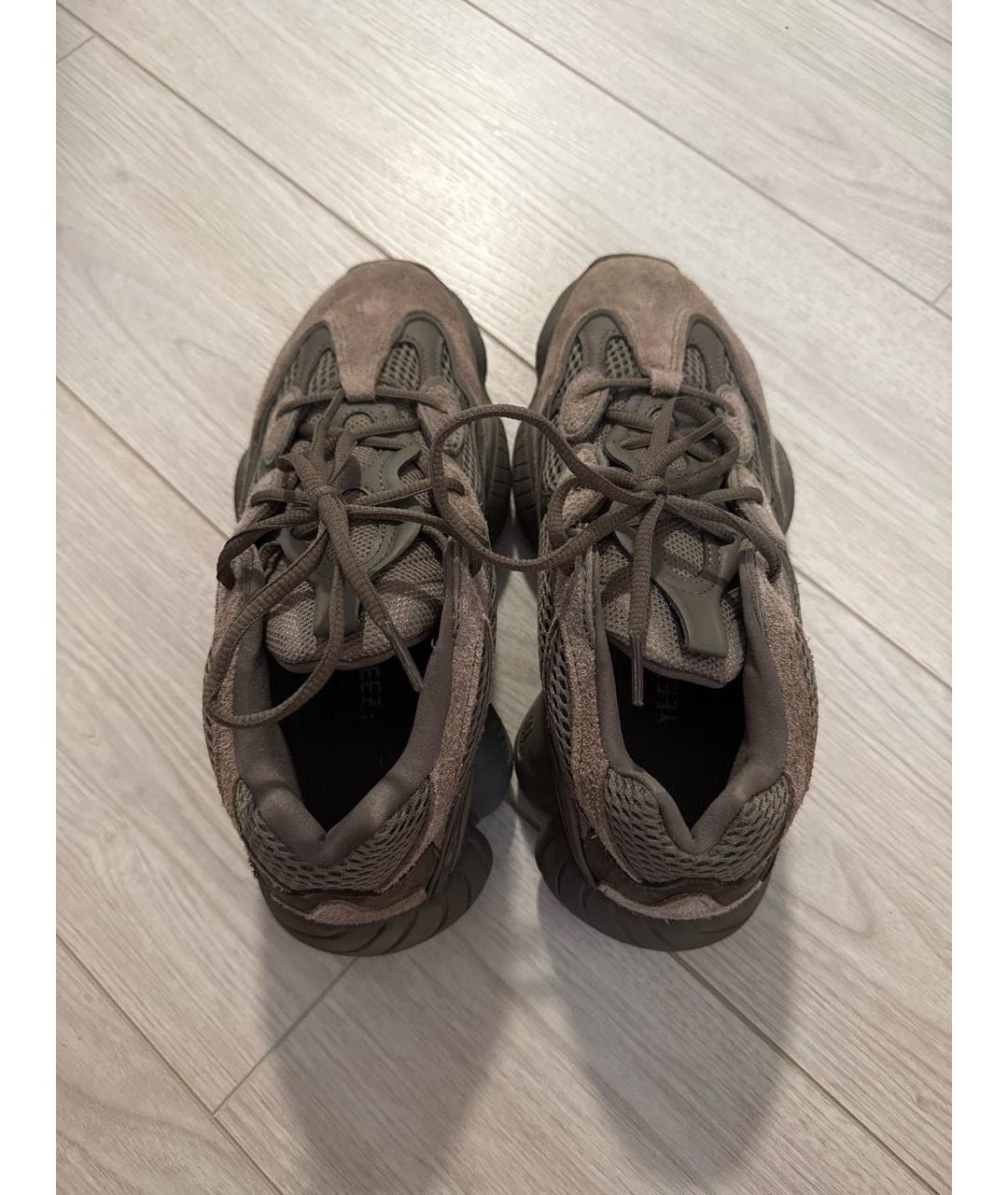 ADIDAS YEEZY Коричневые замшевые кроссовки, фото 3