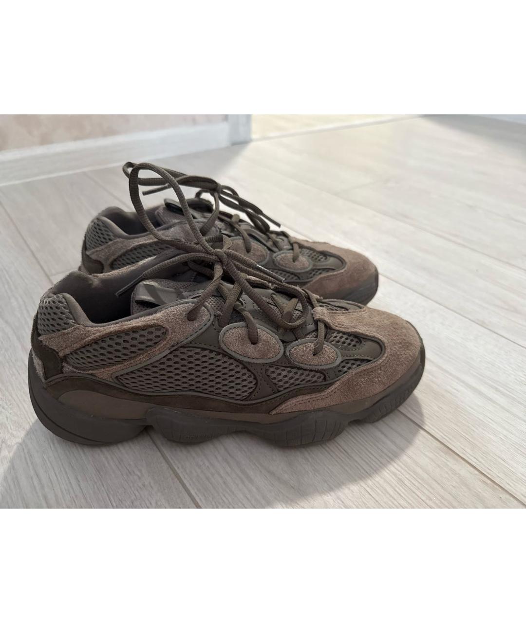ADIDAS YEEZY Коричневые замшевые кроссовки, фото 6