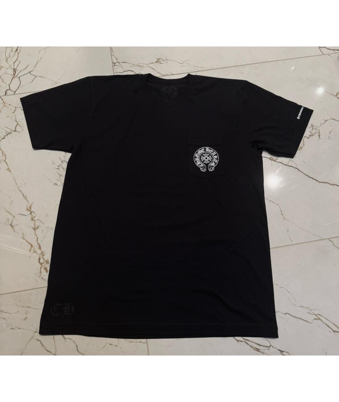 CHROME HEARTS Черная хлопковая футболка, фото 3