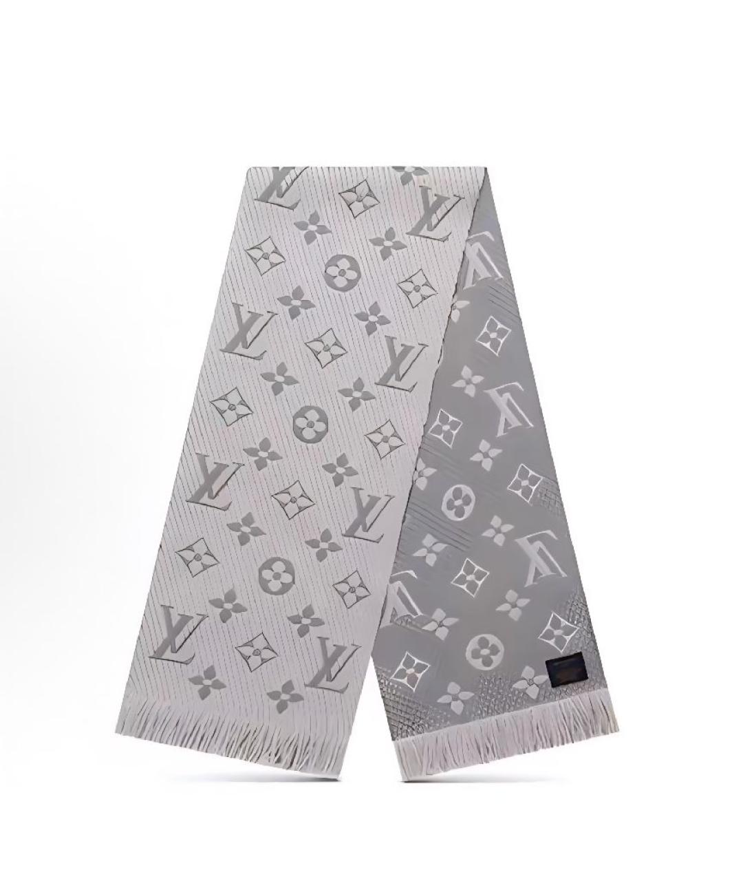LOUIS VUITTON Серый шарф, фото 6