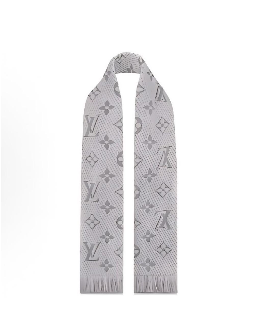 LOUIS VUITTON Серый шарф, фото 2