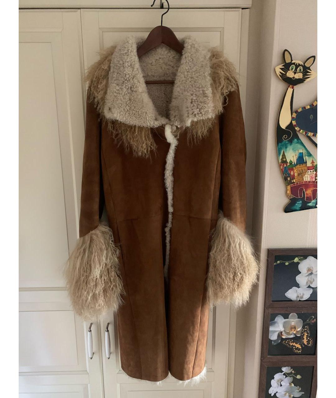 FENDI Оранжевая замшевая дубленка, фото 5