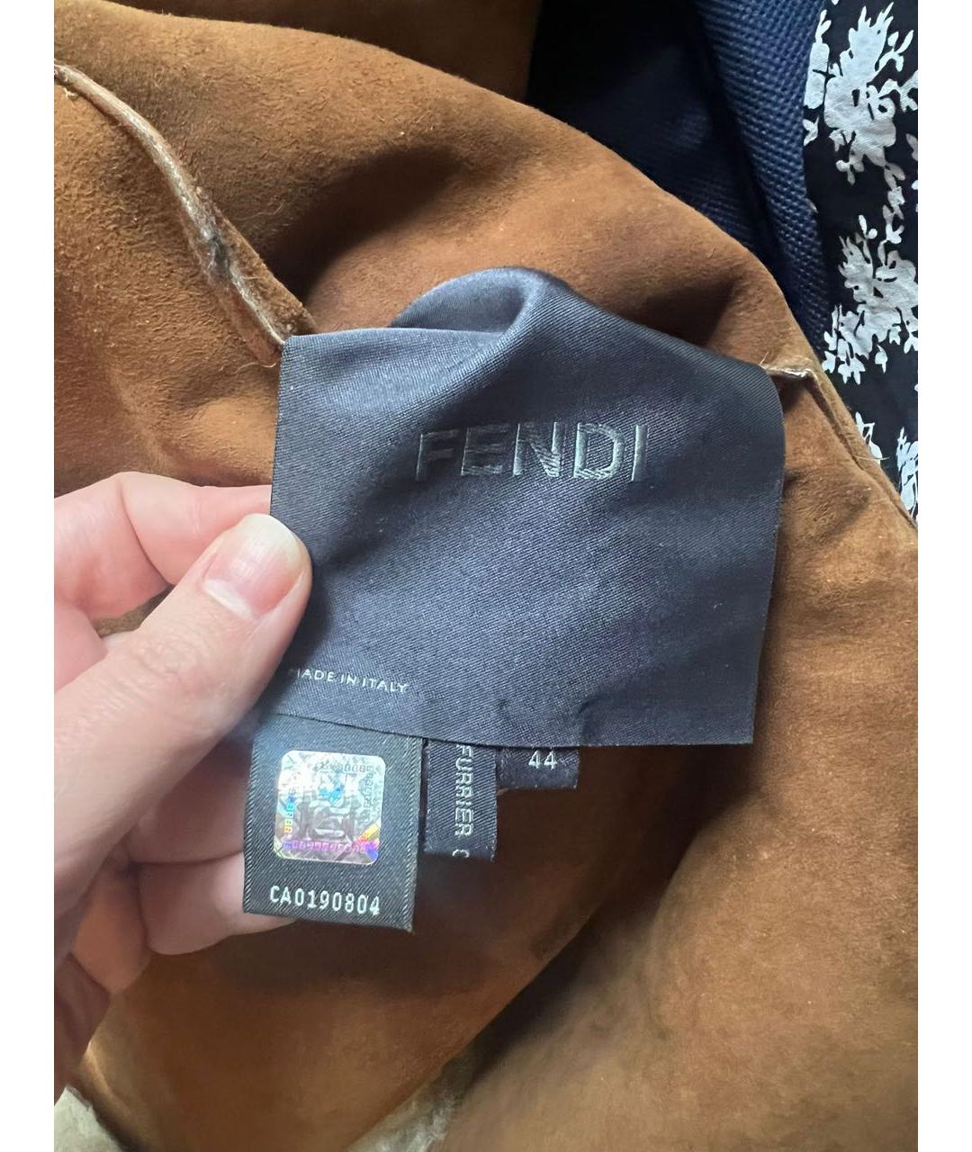 FENDI Оранжевая замшевая дубленка, фото 3