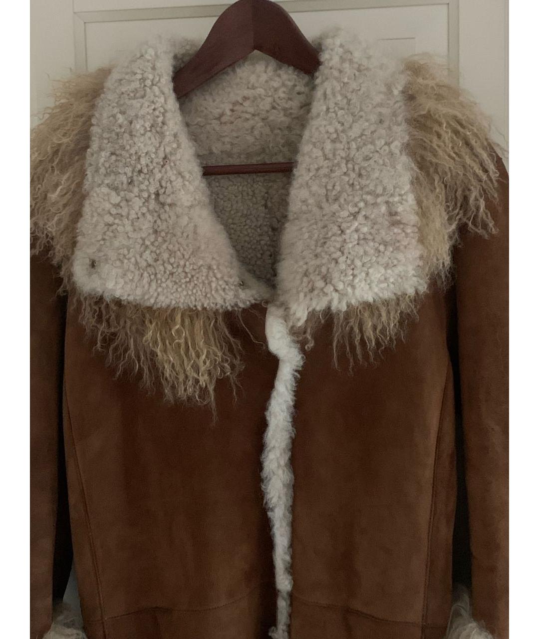 FENDI Оранжевая замшевая дубленка, фото 4