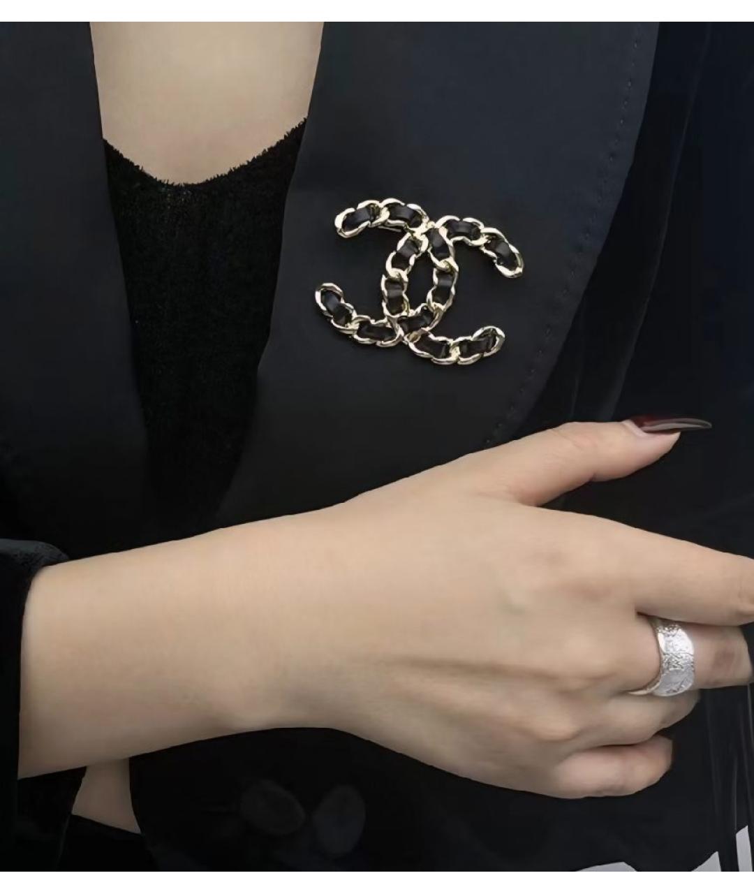 CHANEL Черная металлическая булавка / брошь, фото 4