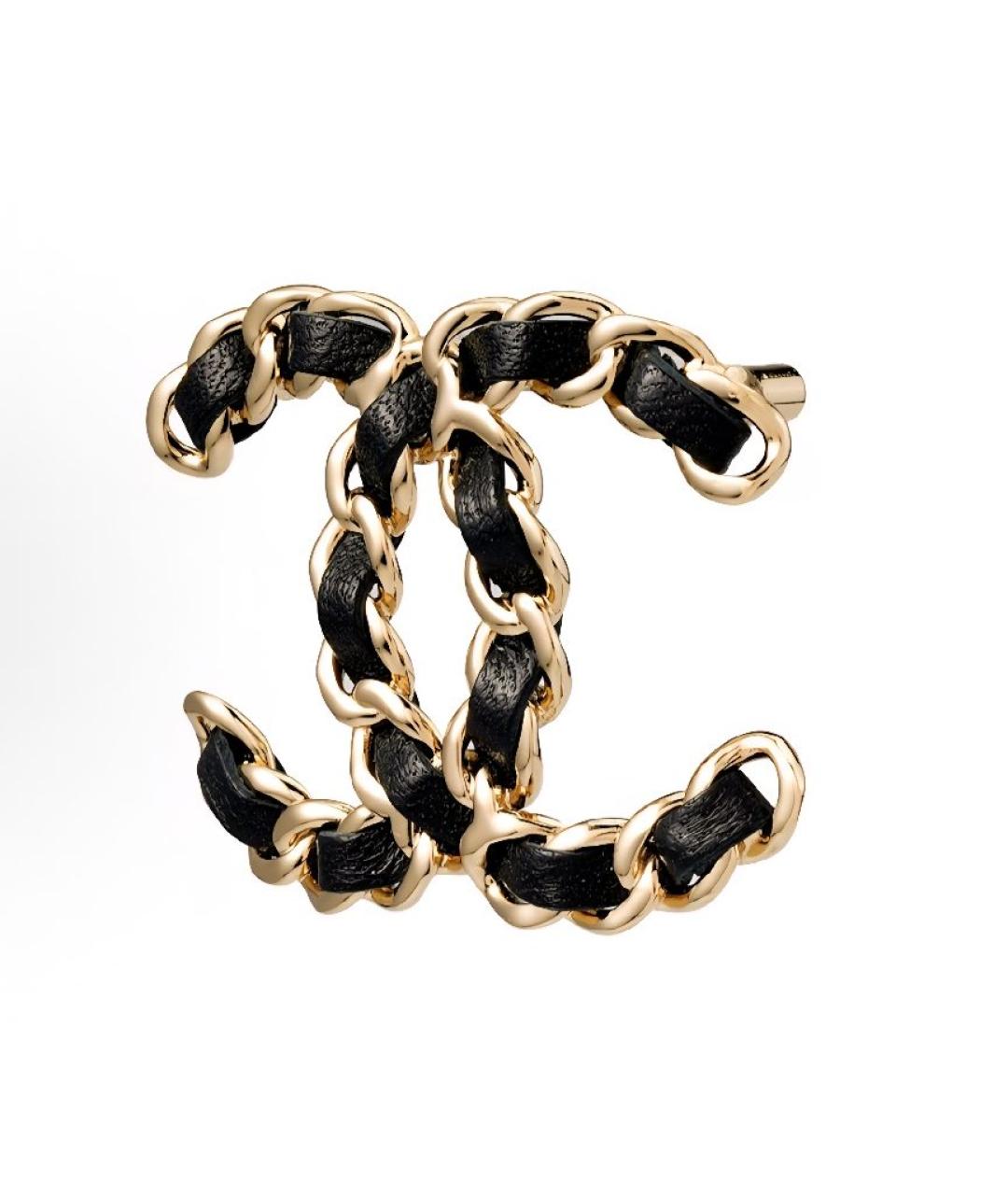 CHANEL Черная металлическая булавка / брошь, фото 2