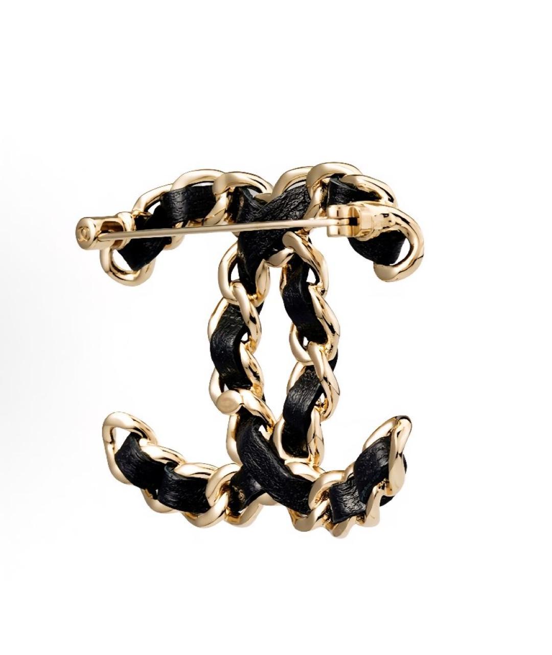 CHANEL Черная металлическая булавка / брошь, фото 3