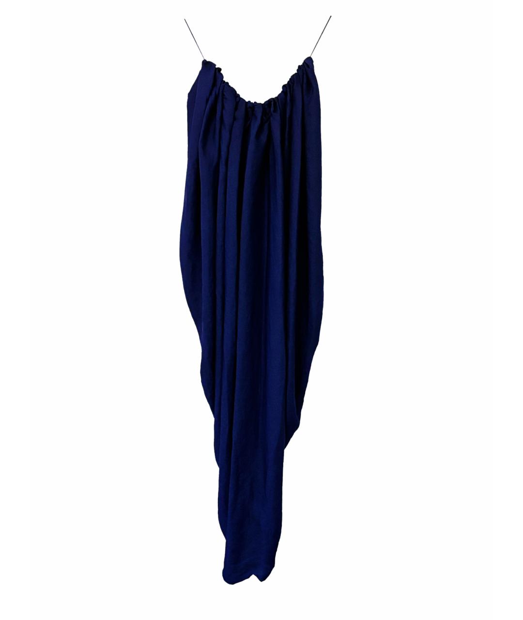 LANVIN Темно-синяя полиэстеровая юбка макси, фото 1