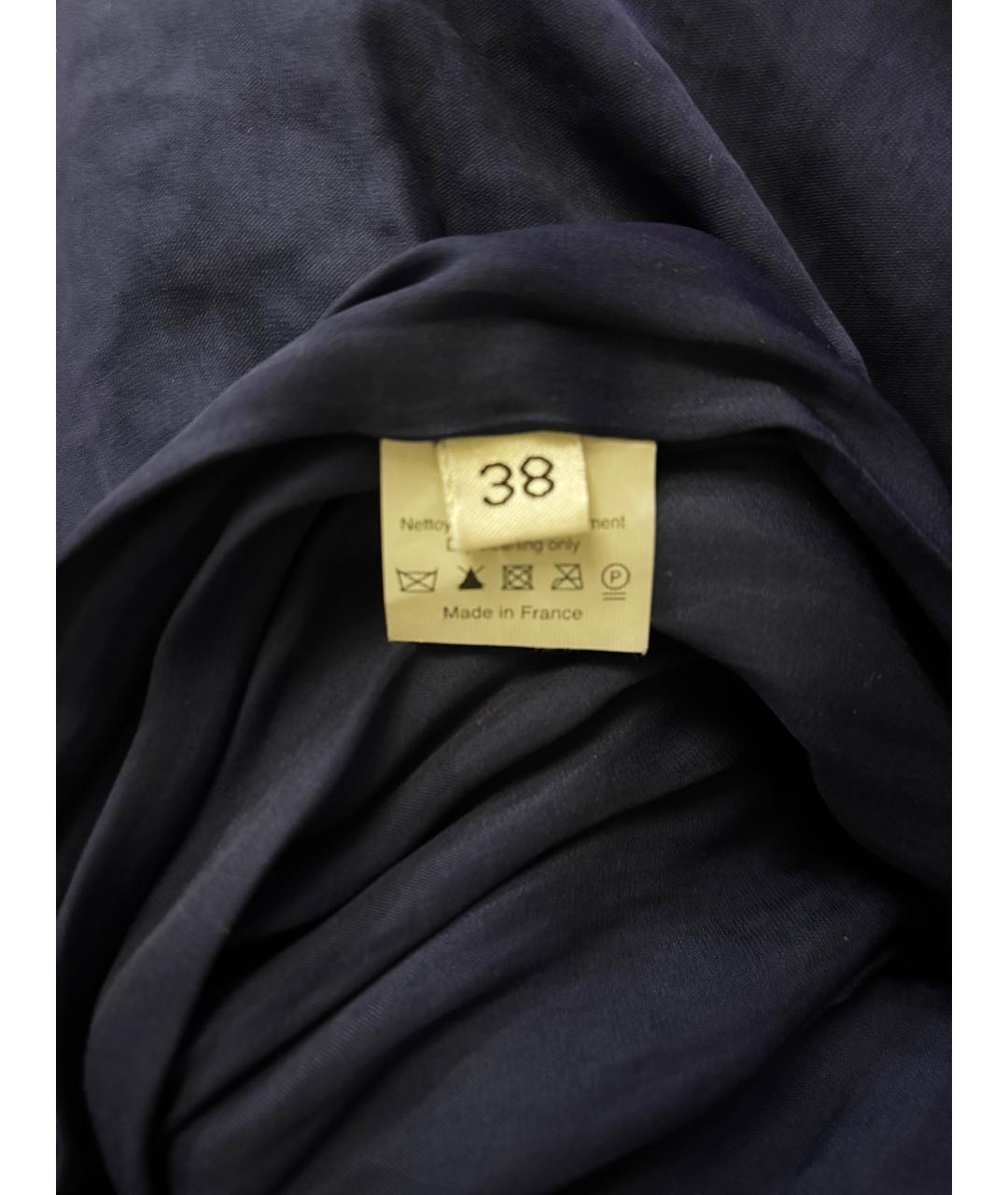 LANVIN Темно-синяя полиэстеровая юбка макси, фото 6