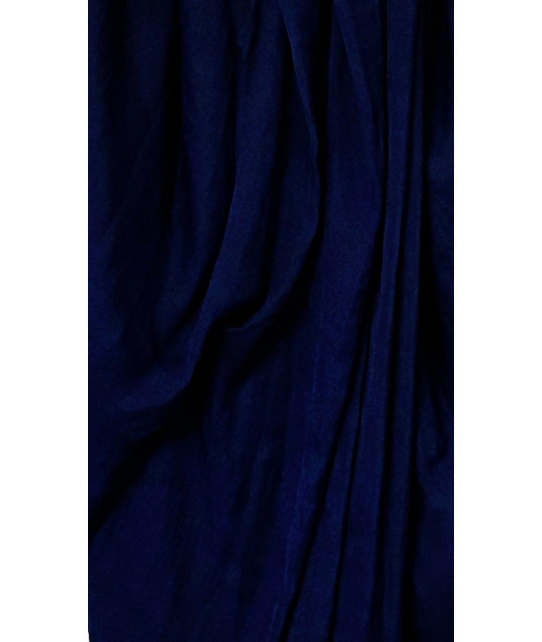 LANVIN Темно-синяя полиэстеровая юбка макси, фото 4