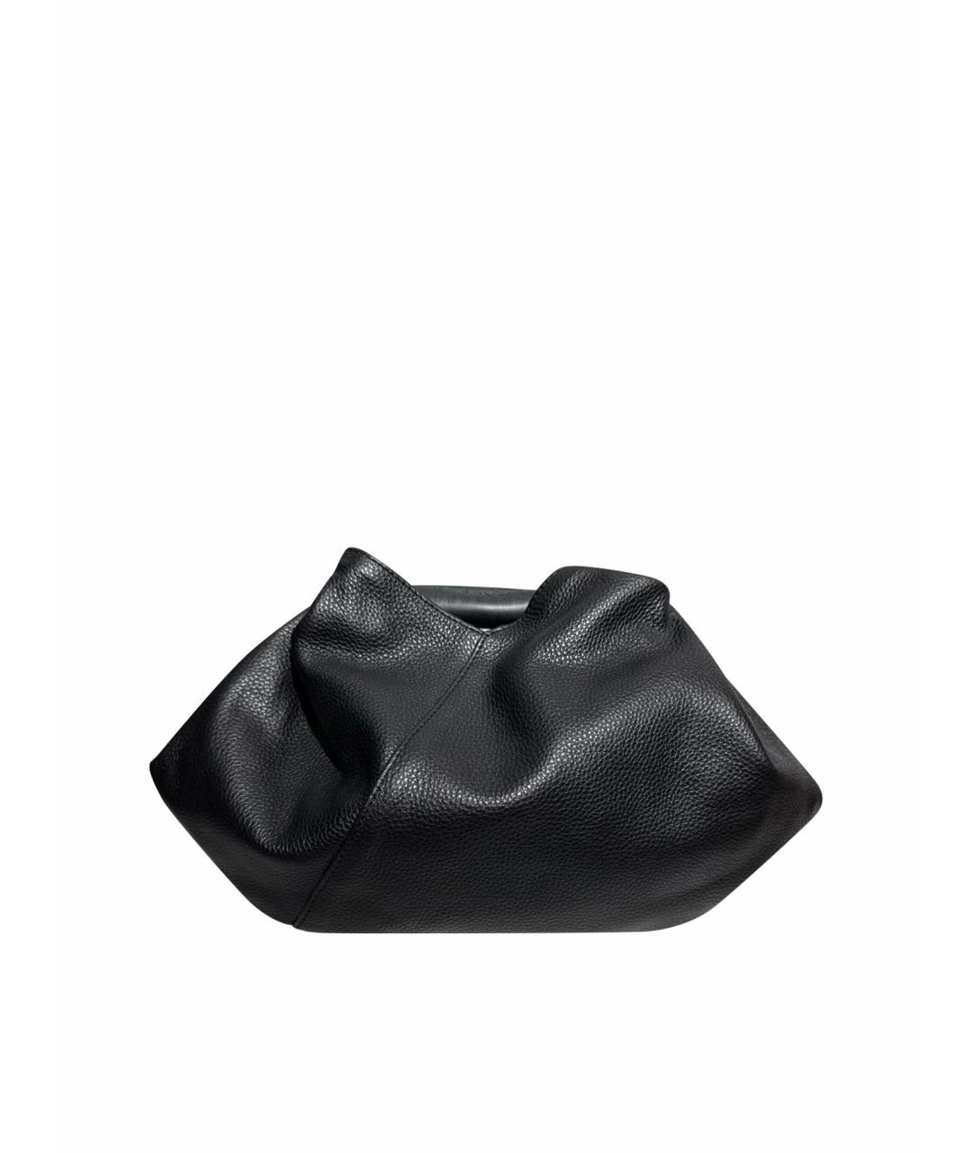 MM6 MAISON MARGIELA Черная кожаная сумка с короткими ручками, фото 1