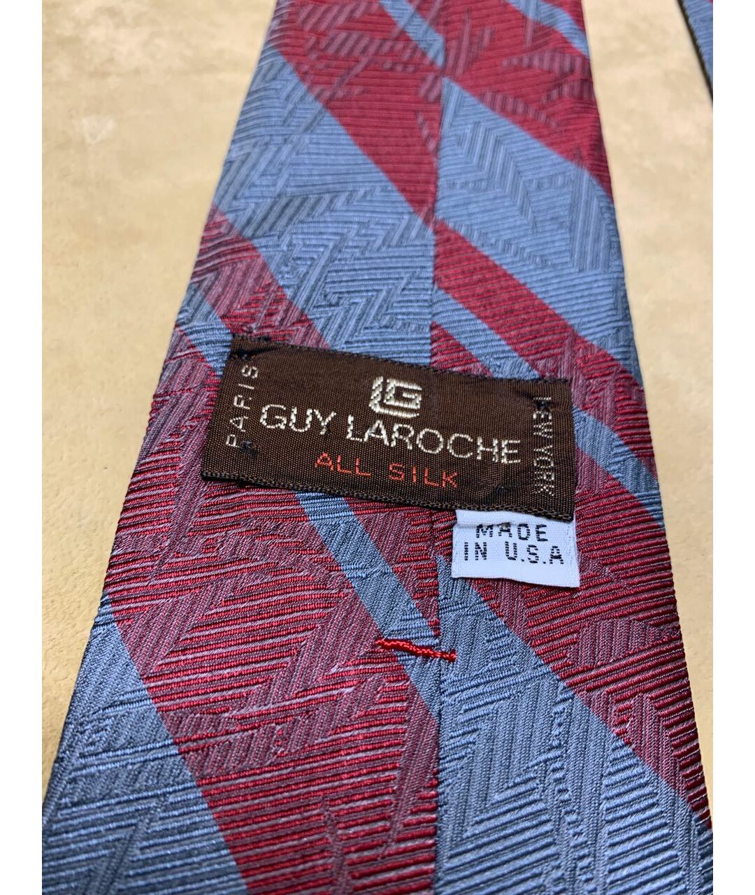 GUY LAROCHE Бордовый шелковый галстук, фото 4