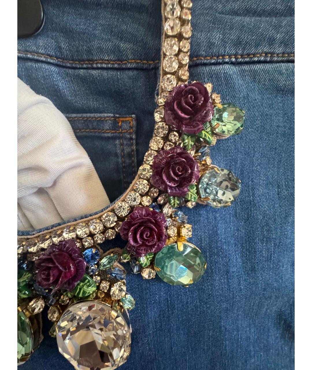 CHRISTIAN DIOR Синяя хлопковая юбка мини, фото 3