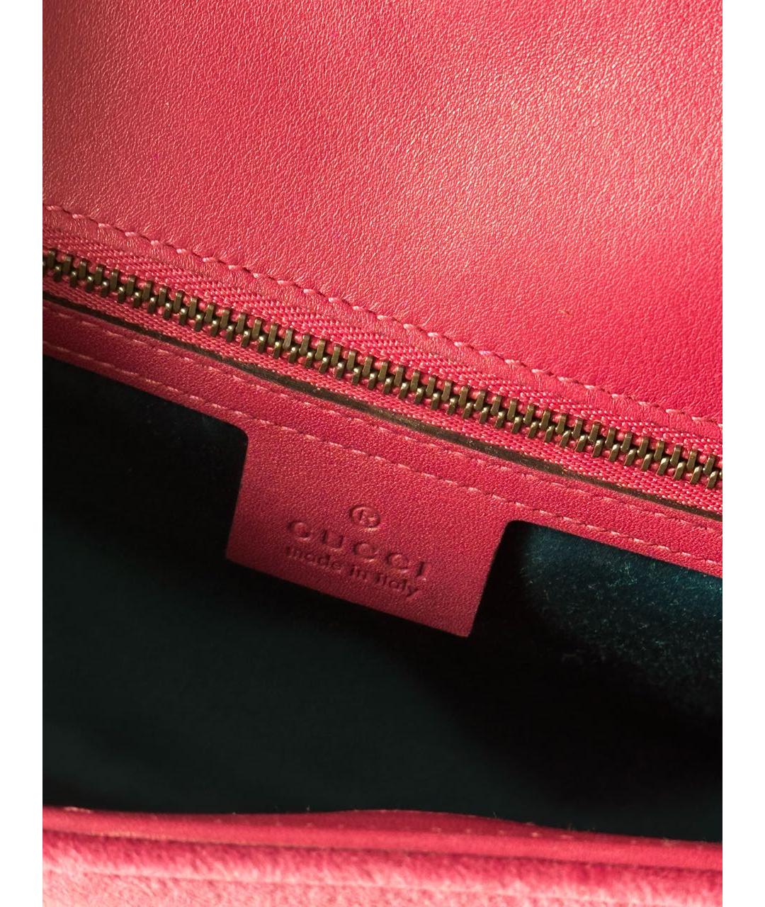 GUCCI Розовая бархатная сумка через плечо, фото 5