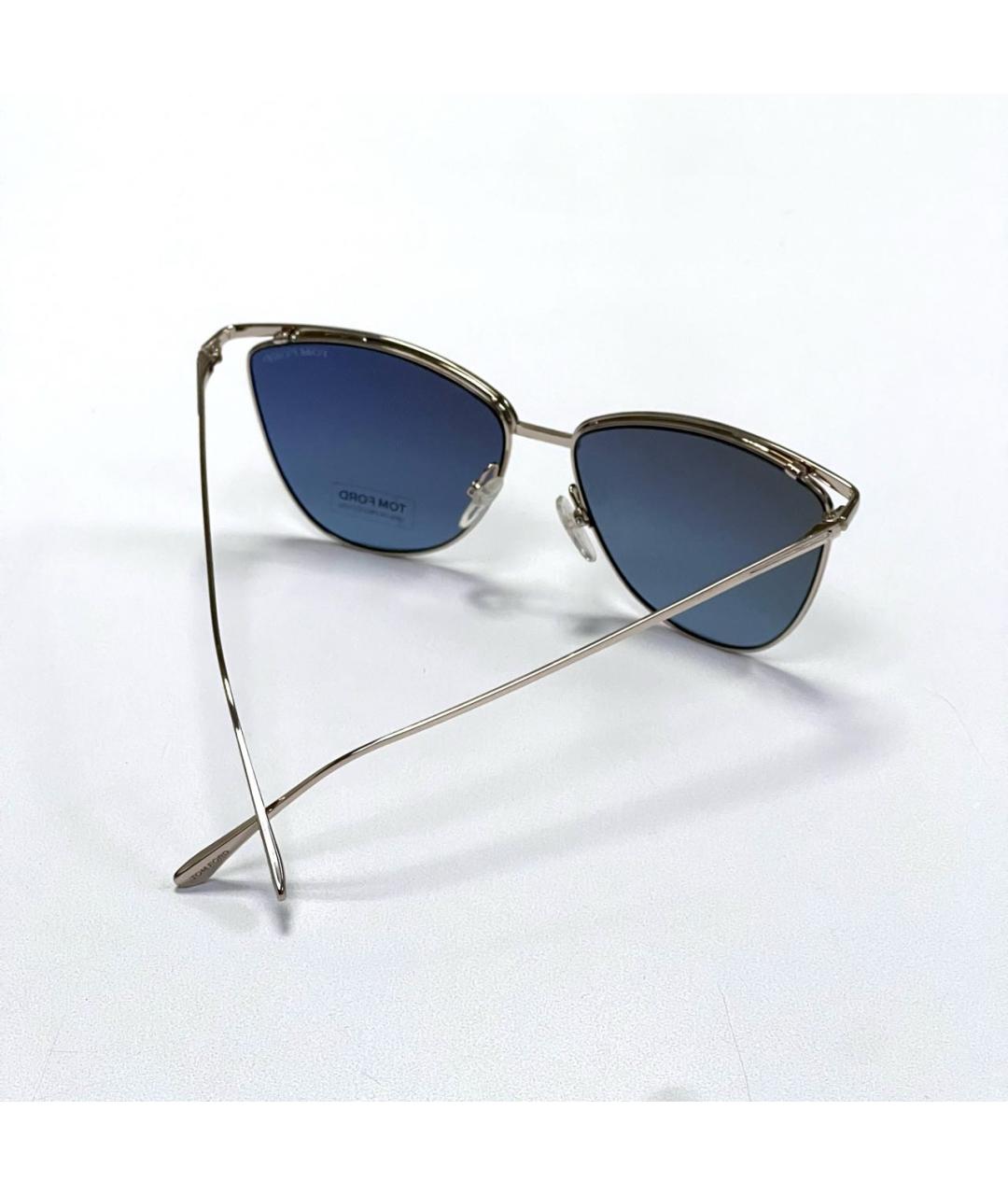 TOM FORD Золотые металлические солнцезащитные очки, фото 7