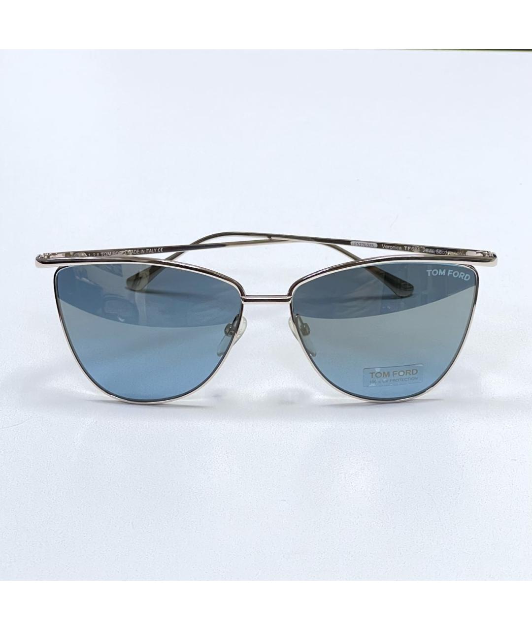 TOM FORD Золотые металлические солнцезащитные очки, фото 9