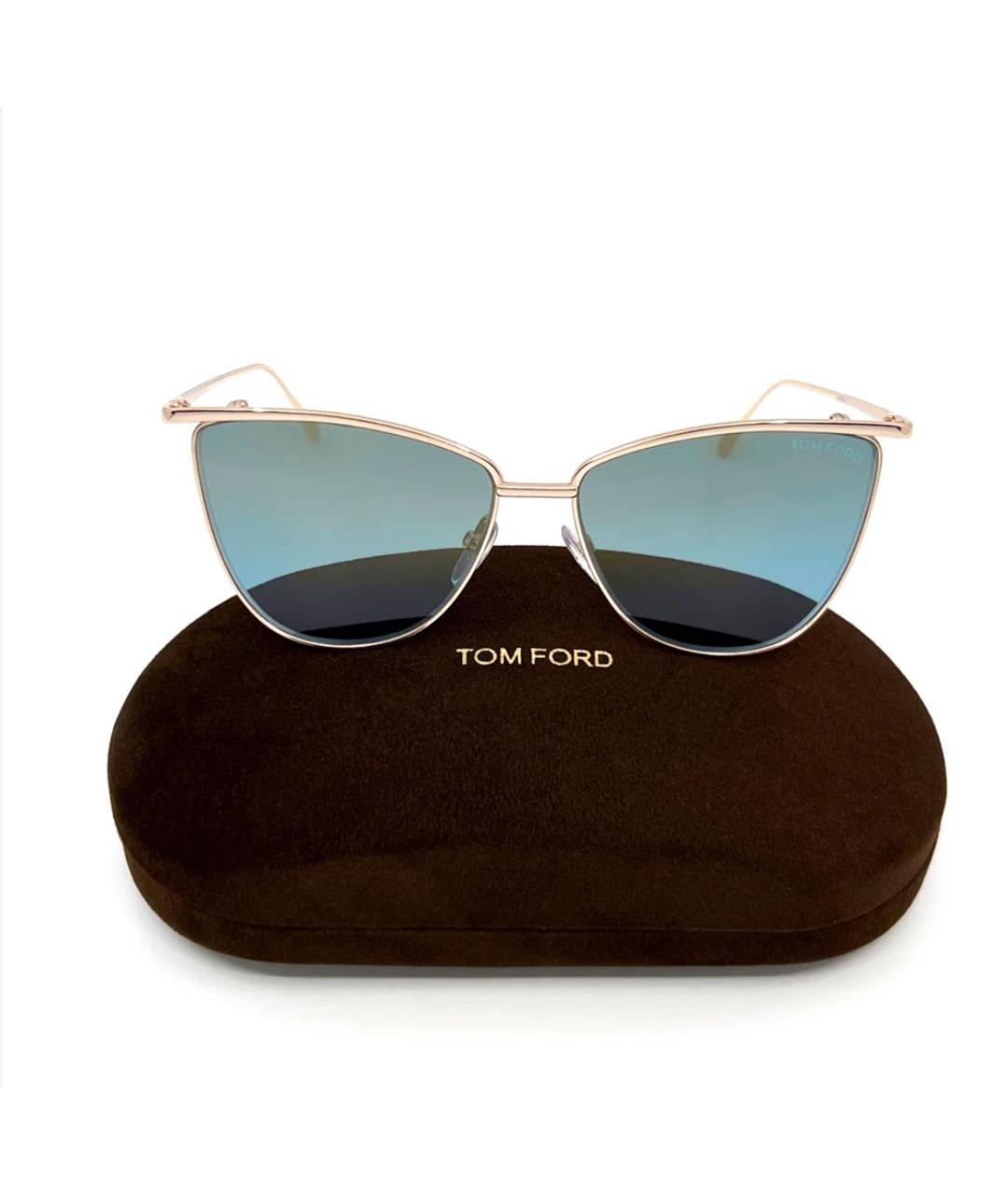 TOM FORD Золотые металлические солнцезащитные очки, фото 5