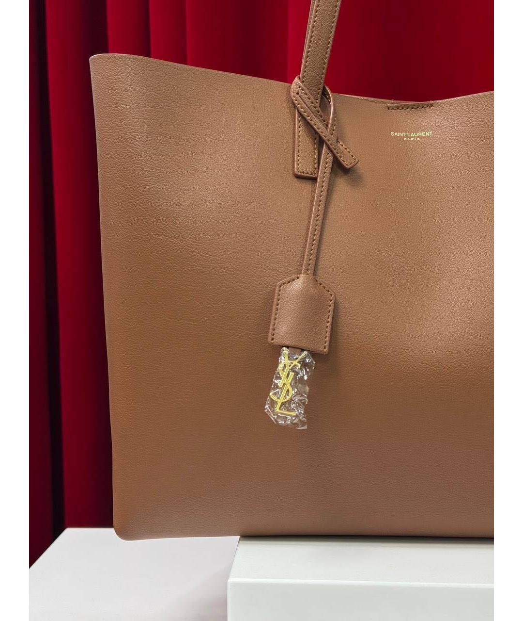 SAINT LAURENT Кожаная сумка тоут, фото 7