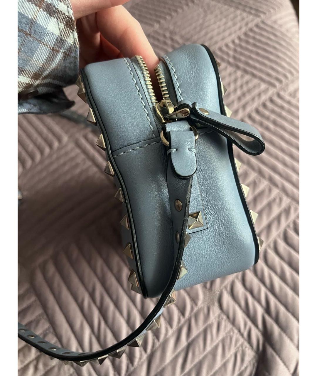 VALENTINO Голубая кожаная сумка через плечо, фото 3