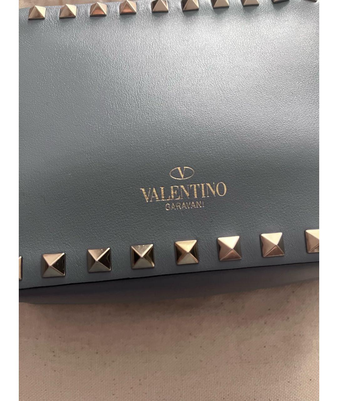 VALENTINO Голубая кожаная сумка через плечо, фото 6