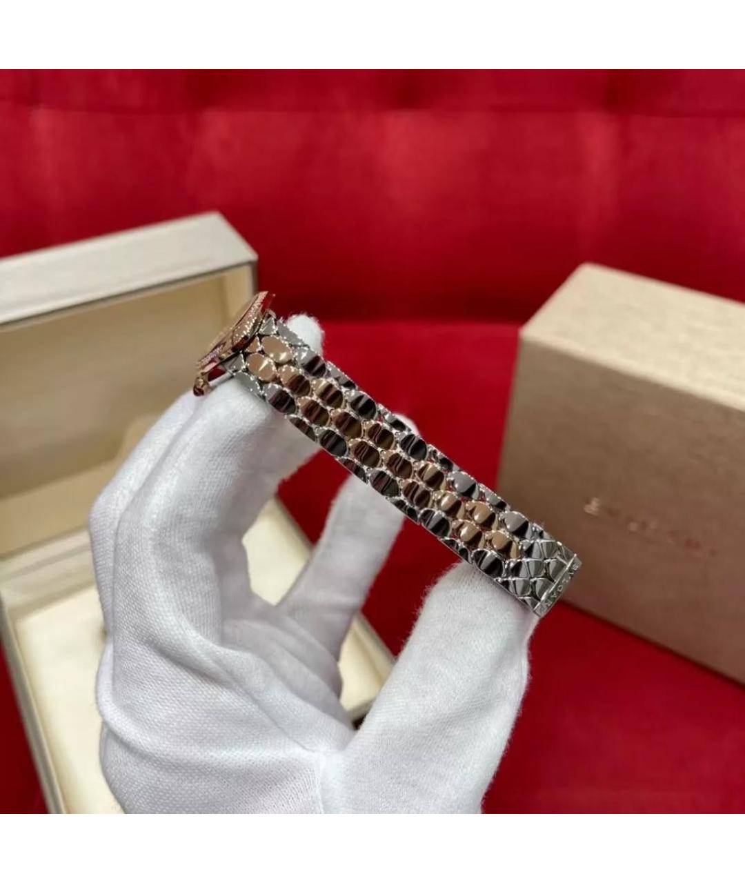 BVLGARI Белые часы из розового золота, фото 4