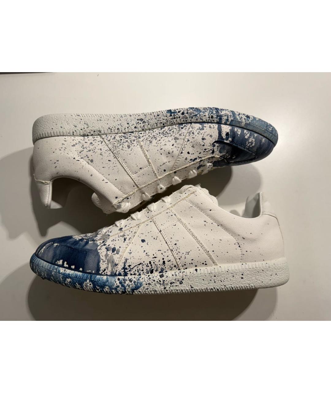 MAISON MARGIELA Белые текстильные низкие кроссовки / кеды, фото 8