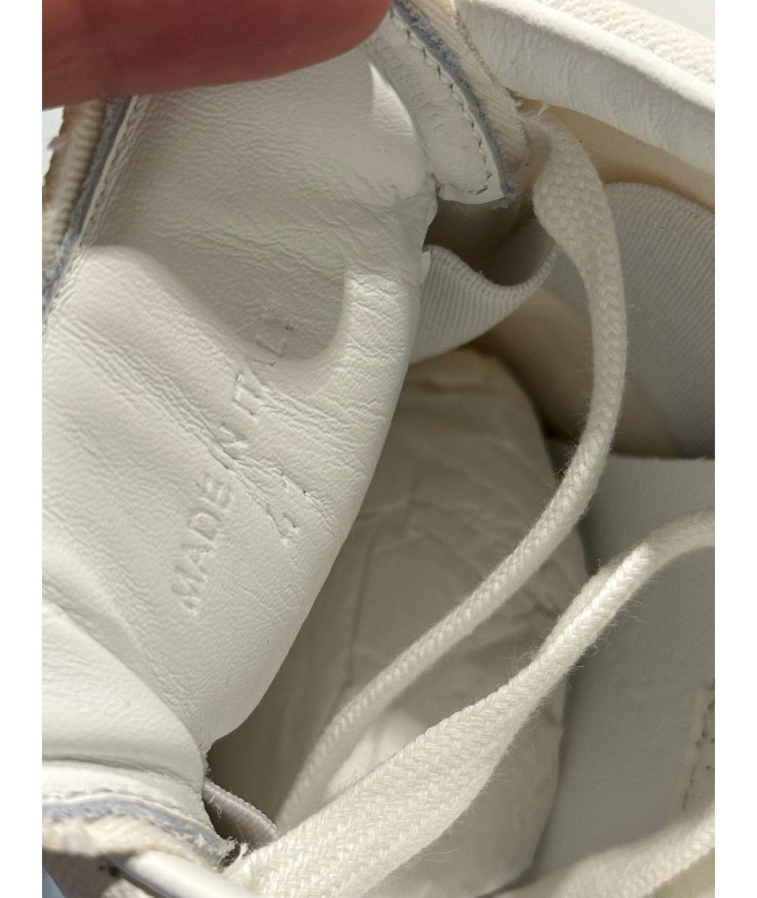 MAISON MARGIELA Белые текстильные низкие кроссовки / кеды, фото 5