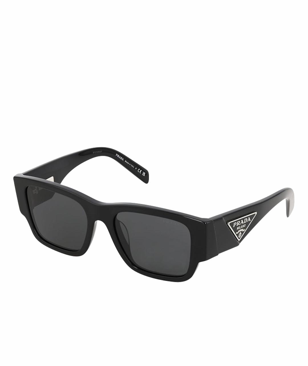 PRADA Черные пластиковые солнцезащитные очки, фото 1