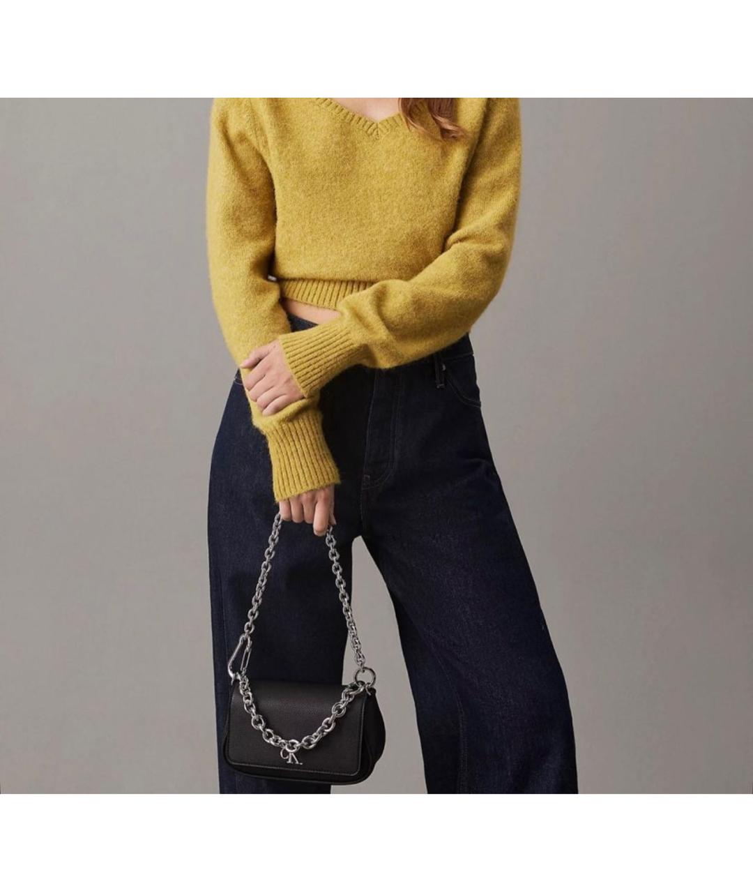 CALVIN KLEIN Черная тканевая сумка через плечо, фото 4