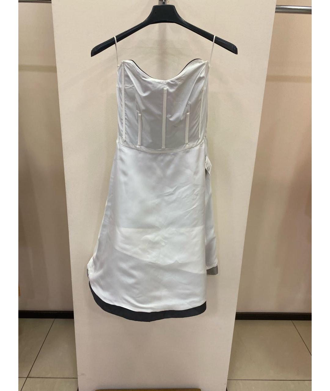 PRADA Серебряное шелковое коктейльное платье, фото 3