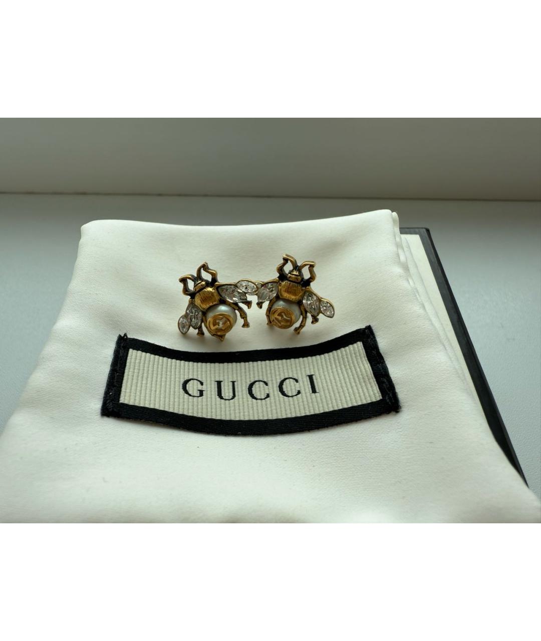 GUCCI Золотые металлические серьги, фото 2