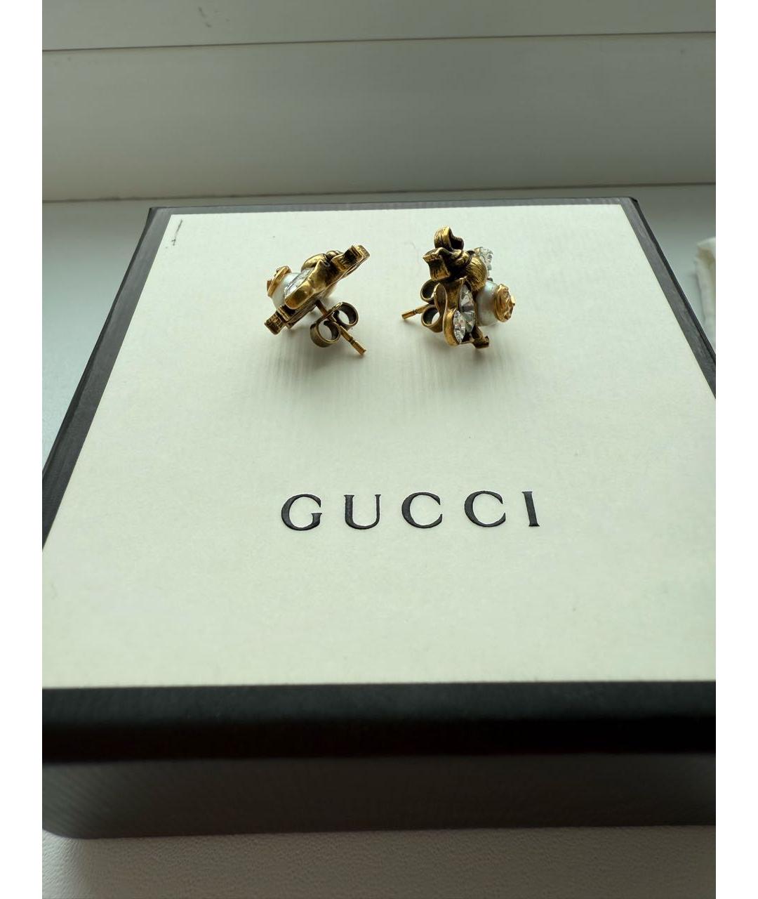 GUCCI Золотые металлические серьги, фото 5