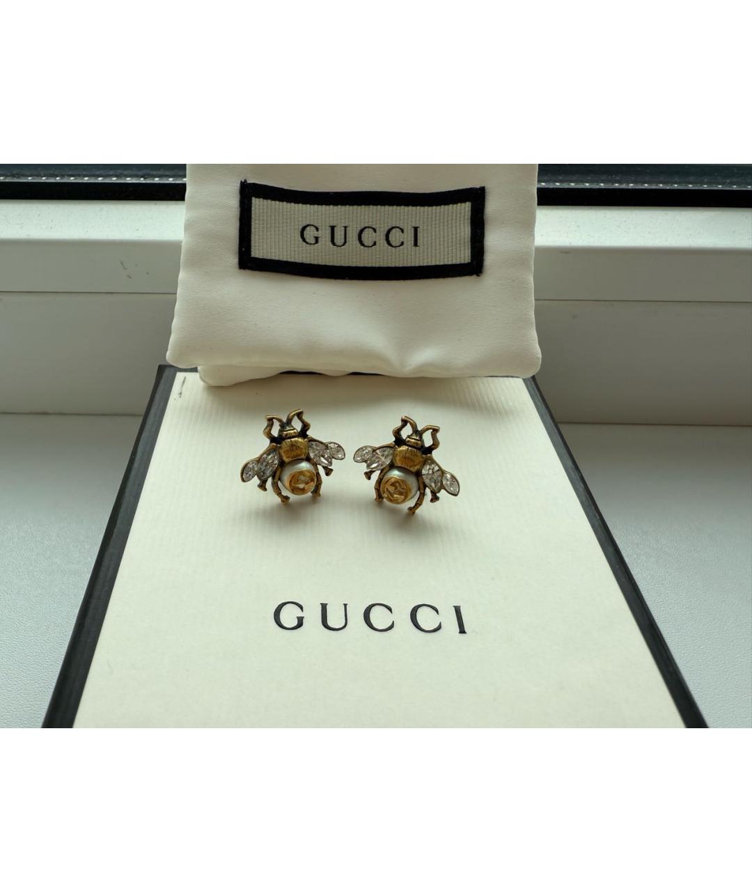 GUCCI Золотые металлические серьги, фото 4