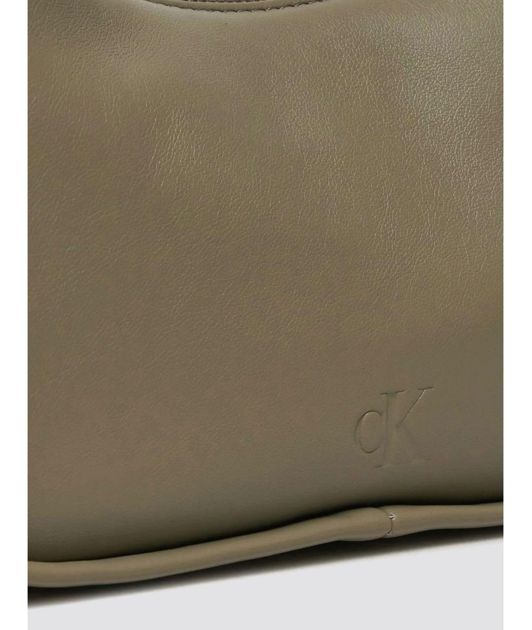 CALVIN KLEIN Зеленая тканевая сумка с короткими ручками, фото 4