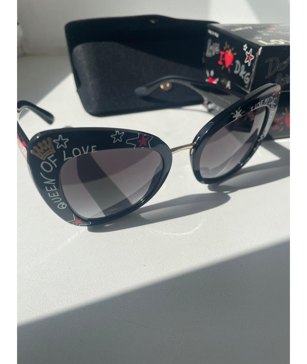 DOLCE&GABBANA Черные пластиковые солнцезащитные очки, фото 3