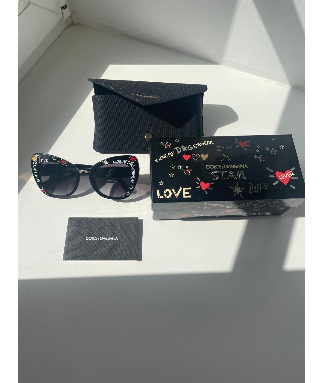 DOLCE&GABBANA Черные пластиковые солнцезащитные очки, фото 4
