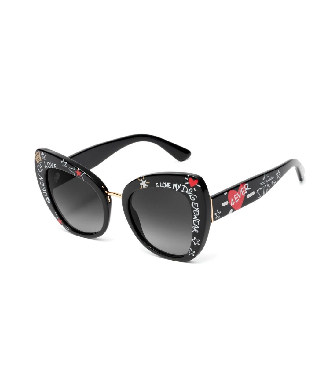 DOLCE&GABBANA Черные пластиковые солнцезащитные очки, фото 1