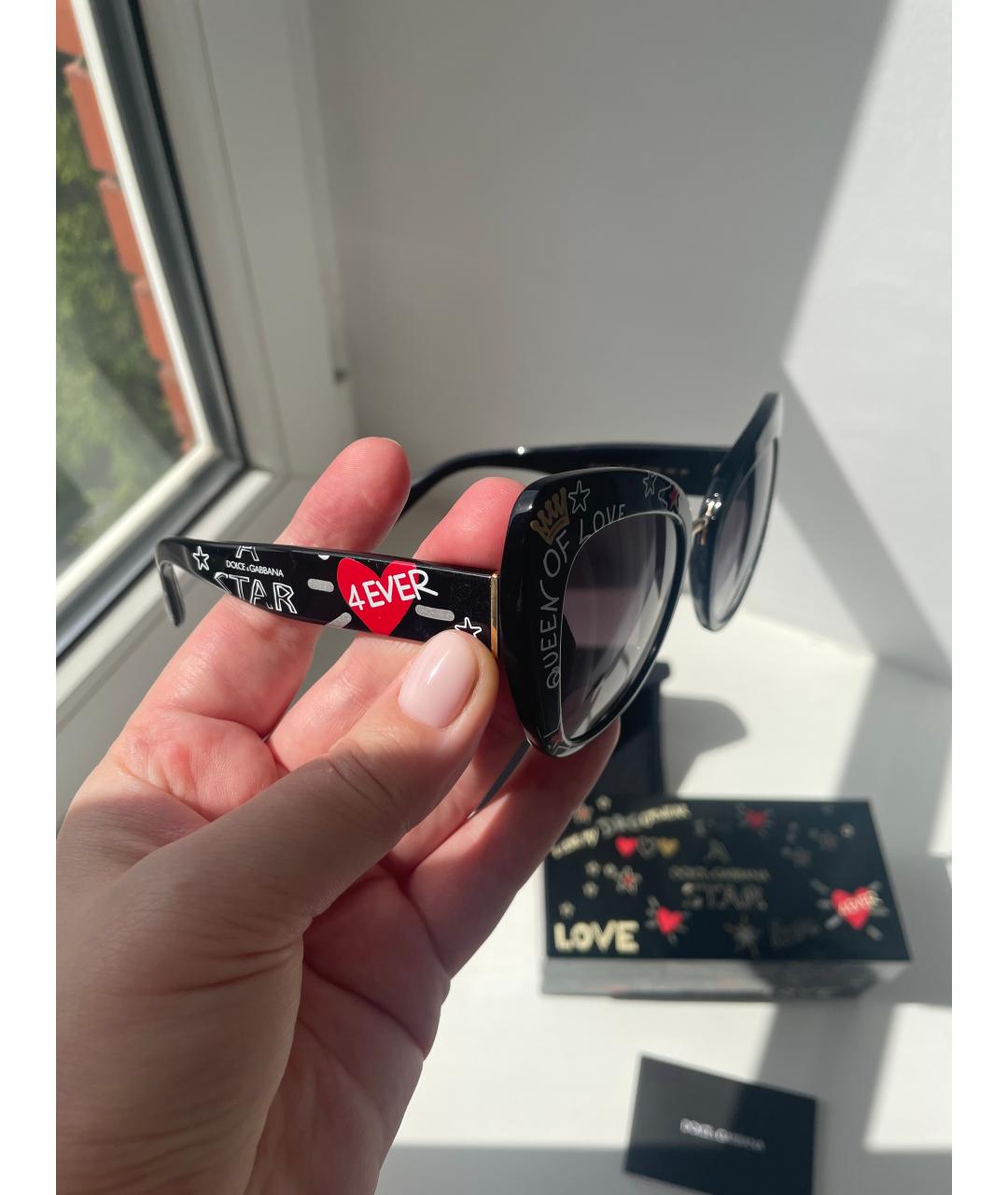 DOLCE&GABBANA Черные пластиковые солнцезащитные очки, фото 5