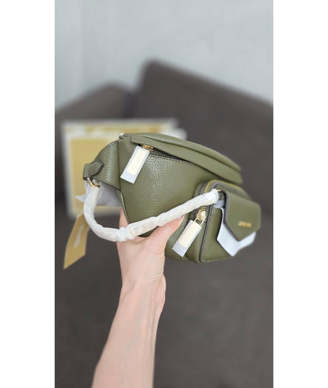 MICHAEL KORS Хаки кожаная поясная сумка, фото 2