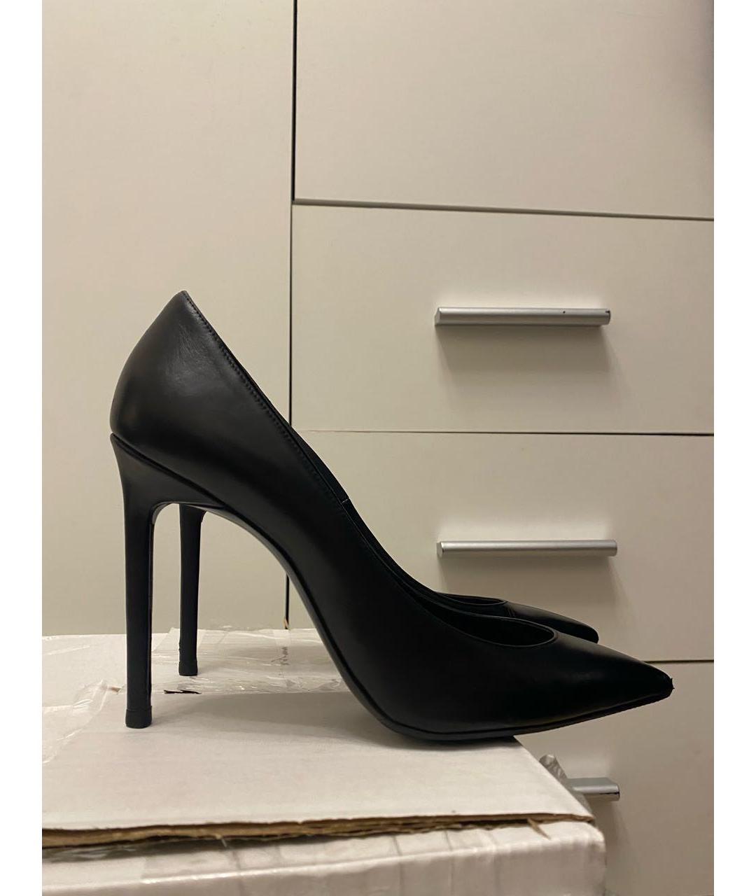 SAINT LAURENT Черные кожаные туфли, фото 8