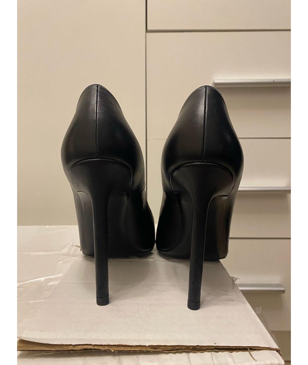 SAINT LAURENT Черные кожаные туфли, фото 4