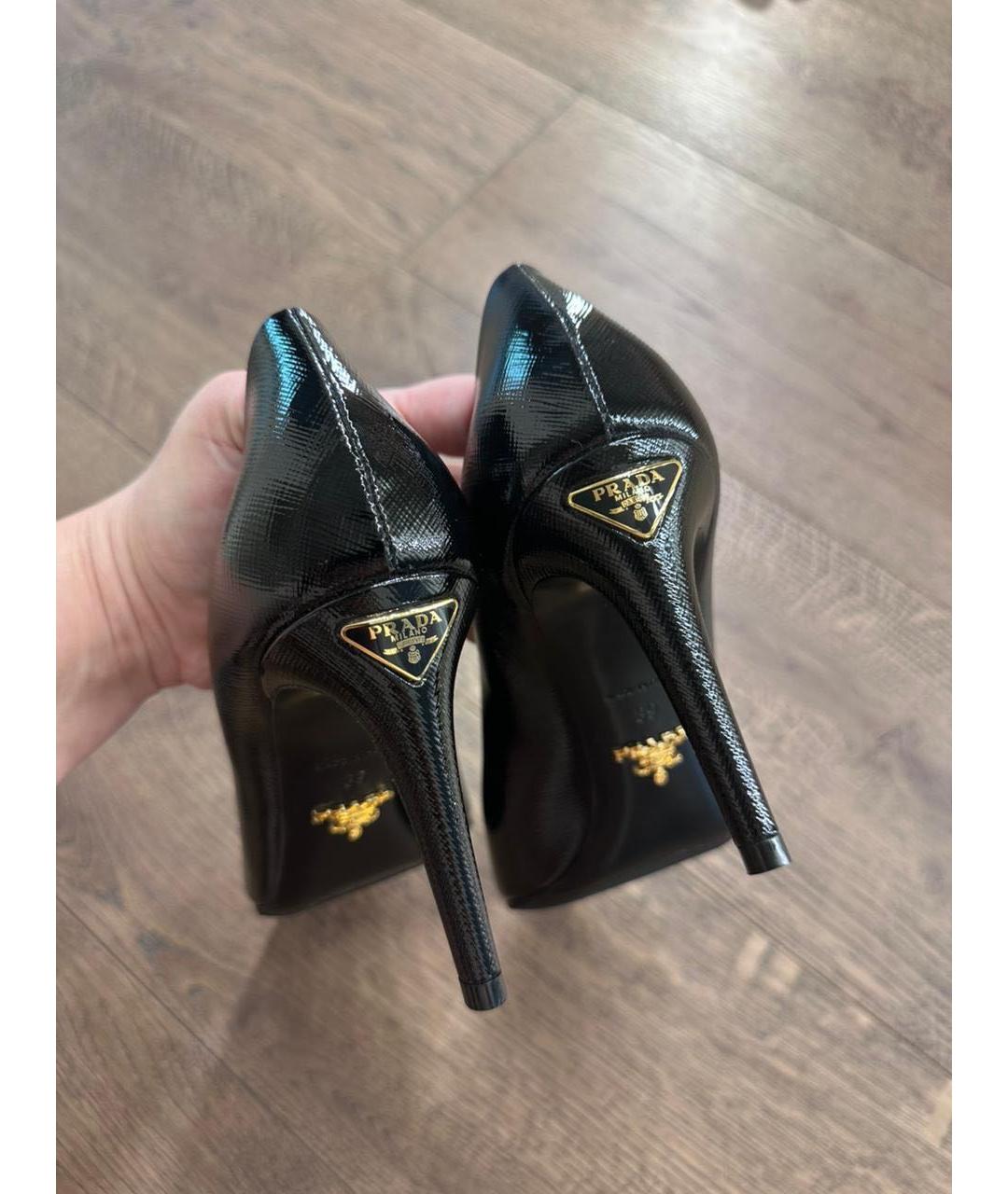 PRADA Черные кожаные туфли, фото 4
