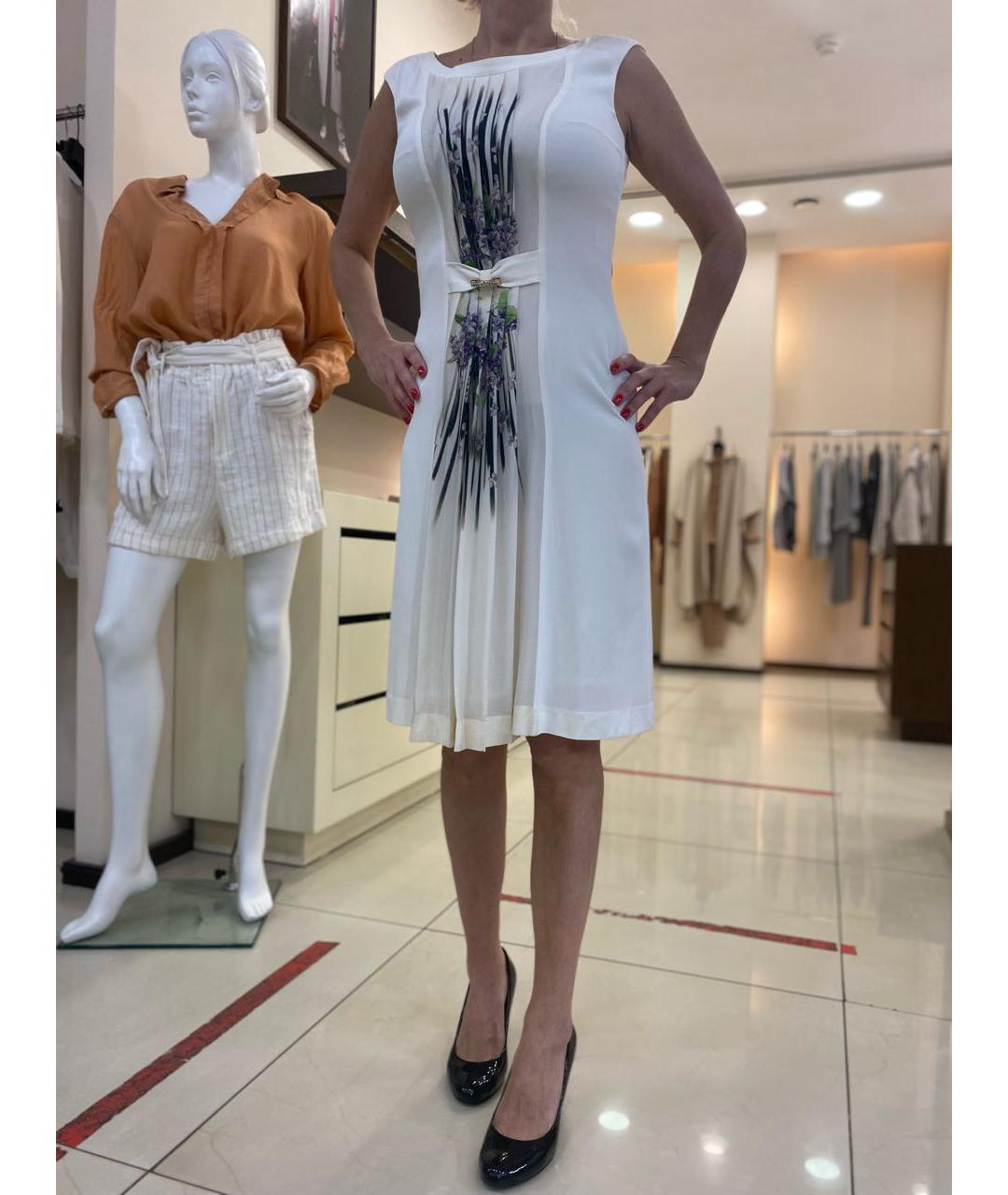 ROBERTO CAVALLI Белое вискозное коктейльное платье, фото 4