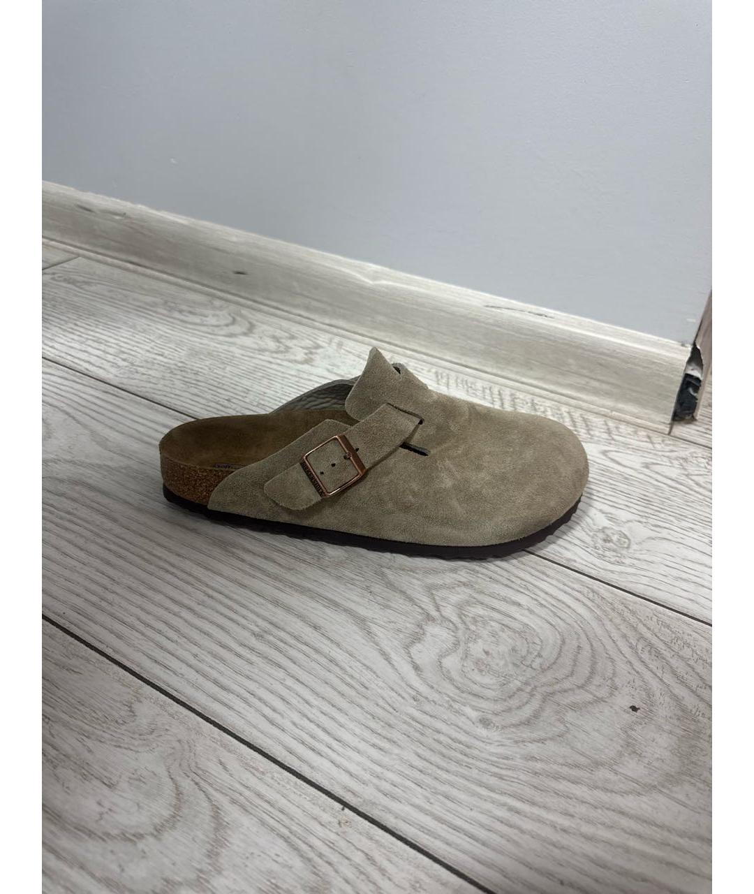 BIRKENSTOCK Бежевые замшевые сандалии, фото 5